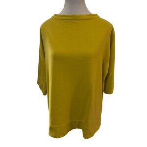 Iridium Yellow Boxy Fit 100% Pima Cotton Made In Peru Top Size M